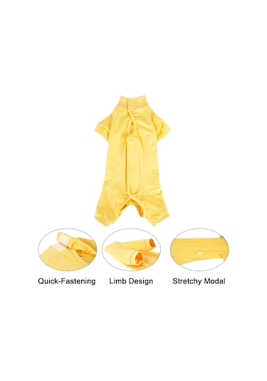 Springsun Kedi Ameliyat Sonrası İyileşme Yeleği - Yara Koruma Ve Yalama Önleyici, Sarı, Xs Boy