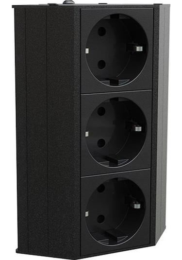 Metalline® Corner-line Raf Priz Sistemi 3 Priz - Siyah