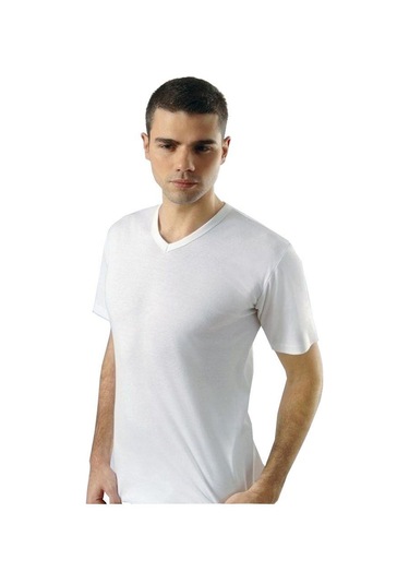 Anıt 1109 Erkek V Yaka Kısa Kol Atlet Ribana Kumaş Renkli 3'Lü