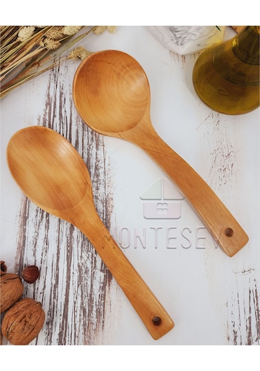 Ahşap Tahta Mutfak Kaşık Seti 2 Parça Kayın Şimşir Ağacı 2-8