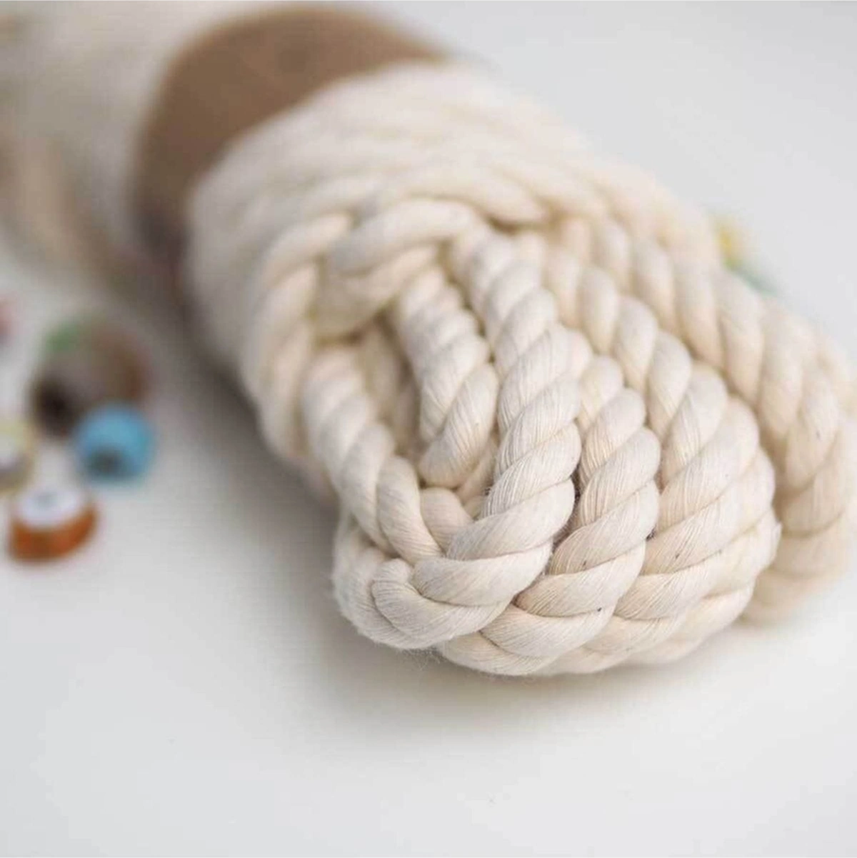 10 Metre Uzunluk 10 Mm Kalınlık Pamuk Makrome Ipi , Gökkuşağı Halatı