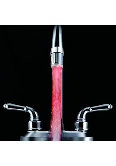 Monyee Su Sicaklığına Göre Renk Değiştiren Led Vanne Aydınlatması - Yeşil, Kırmızı, Mavi Işıklı Ev Aletleri Diğer