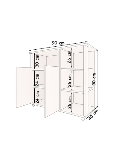Bozlale Çok Amaçlı Dolap Mikrodalga Fırın Airfryer Kahve Dolabı