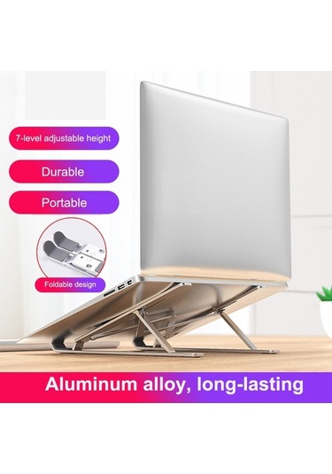 Novahub 7 Seviye Ayarlanabilir Alüminyum Laptop Standı - Ergonomik, Taşınabilir, Isınma Önleyici Stand