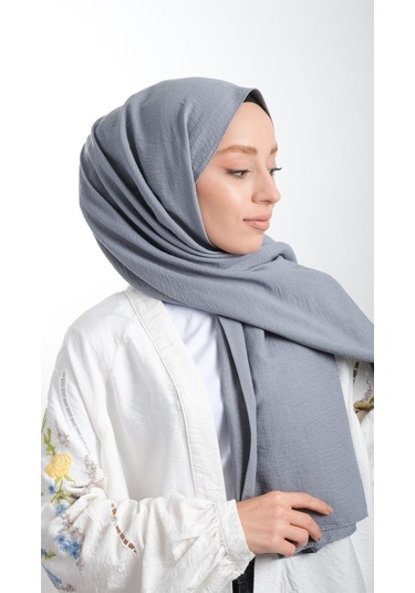 Hürrem Bone 202105_25 Pamuk Düz Klasik Caz Şal Füme