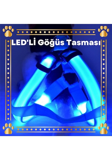 DailyLink Ayarlanabilir Reflektörlü Pet Köpek Göğüs Tasması Kemer Çok Renkli