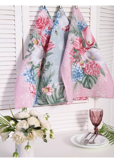 Kuz'kina Hatka 3 Parçalık Mutfak Havlusu Seti 224582756 Pembe