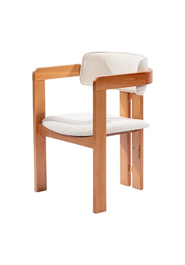 Narvik İskandinav Still T Model Ahşap Sandalye Natural - Beyaz