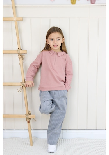 Miababy Gri Çizgili Pantolon 6119