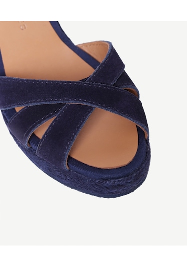 Yargıcı Çapraz Bantlı Dolgu Süet Espadril 26ykay4033x 004 Lacivert