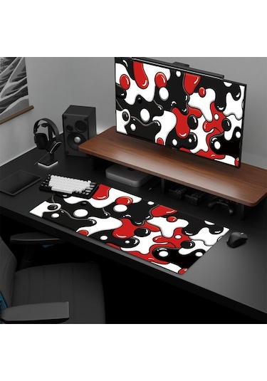 Sones Soyut Akışkan Renk Karıştırma Mouse Pad Kaymaz Kauçuk Masa Matı Ofis Ve Oyun İçin 400x900x3mm No.1