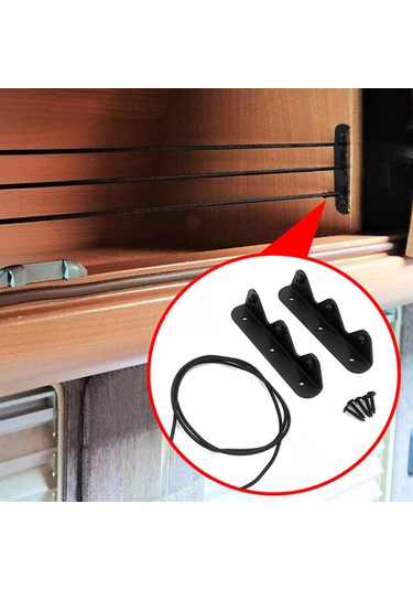 Lemestar Karavan Duş Köşe Askılığı - Ayarlanabilir Banyo & Mutfak Depolama Çubuğu Siyah