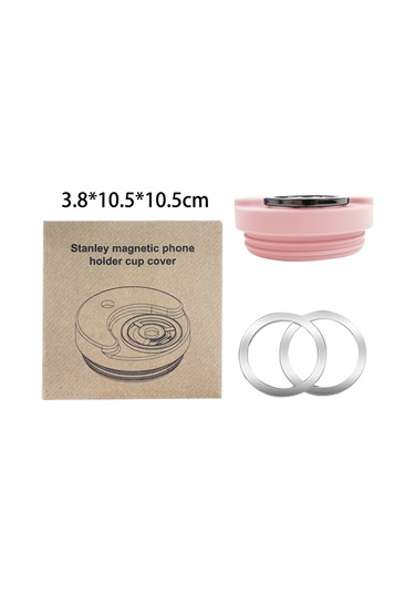 Stanley 40oz Tumbler Kupası İçin Manyetik Telefon Tutucu İle Sızdırmaz Silikon Kapak Koyu Pembe