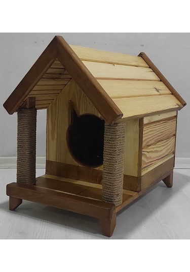 Kedi Evi Kedi Yuvası Ahşap Iç Mekan Barınak