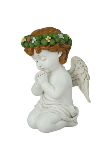 Homyl Giriş Rafı Bahçesi Için Dekoratif Dua Eden Melek Çocuk 19cmx10,7cm