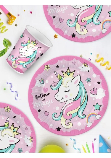 Nd Plej Tek Kullanımlık Tabak Ve Bardak Seti Tek Boynuzlu At 12 Adet 164244507 25