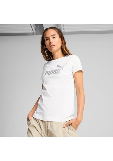 Puma Metallıc No. 1 Logo Tee Kadın Tişört Beyaz Beyaz