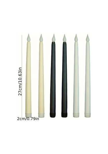 Willowhaven 6 Adet Beyaz Led Flamalı Pil İle Çalışan Dekoratif Mum - Yemek Masası, Parti, Düğün Beyaz