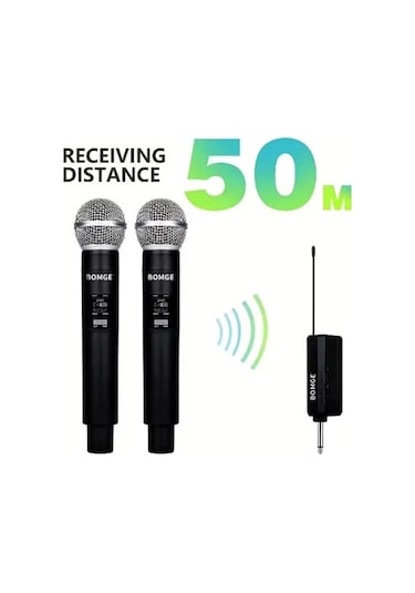 Vtn-508 Profesyonel Çiftli Kablosuz Mikrofon Seti Karaoke Şarj Edilebilir