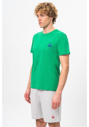 Benetton Bnt-m099-r-23y Erkek T-shirt Bnt-m099-r-r1938 Yeşil