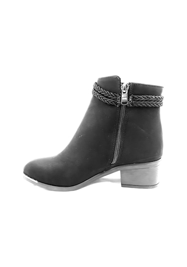 Punto 325033 Siyah 5 Cm Fermuarlı Kadın Bot