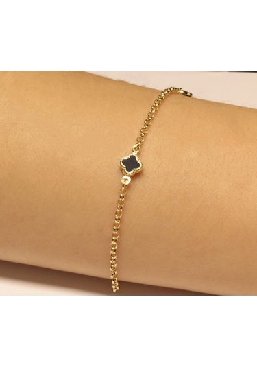 Altın Yonca Model Bileklik Sarı Altın