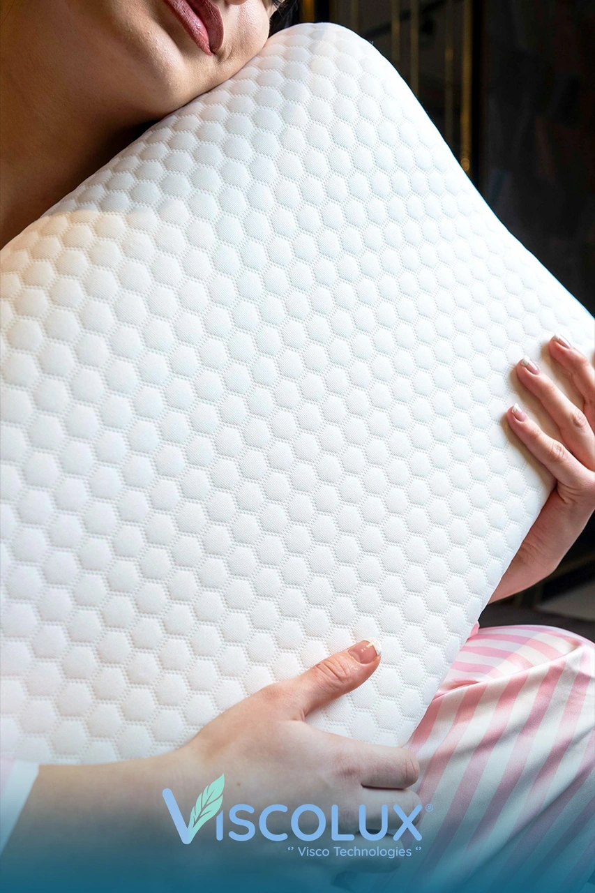 Medium Boy Ortopedik Yastık - Boyun Destekli Visco Yastık 56x36x11/7 Mavi