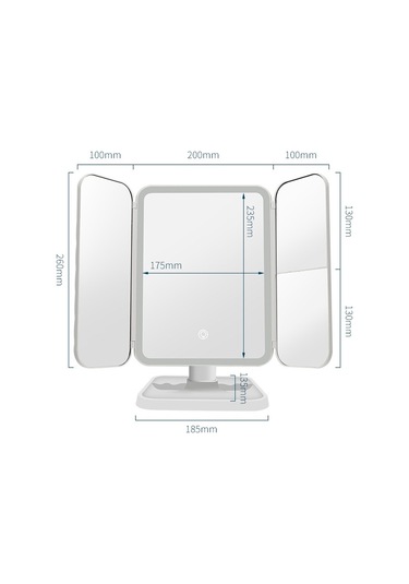 Sones 430 Üç Taraflı Katlanır Led Makyaj Aynası Masa Lambası Üç Renkli Işık Şarj Stili
