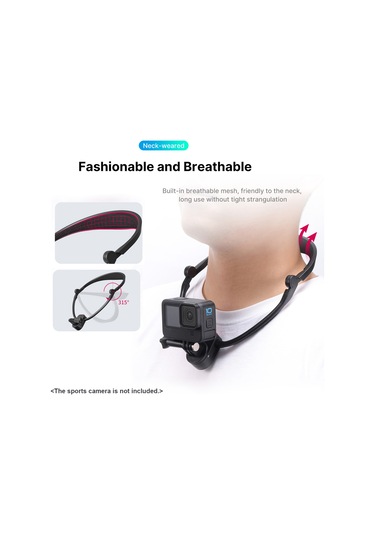 Jeemson Ulanzi Go-quick Iı Abs Hareket Kamera Boyun Tutucu: Manyetik Hızlı Kurulum, Düğme Kilidi, Katlanabilir Masaüstü Stant, Konforlu Solunum Ağı
