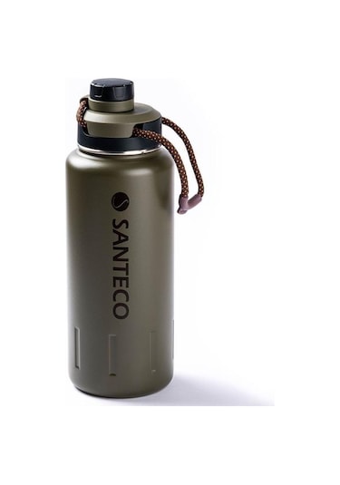 Haers Yeşil Çift Katmanlı Paslanmaz Çelik Termos Su Şişesi 950ml