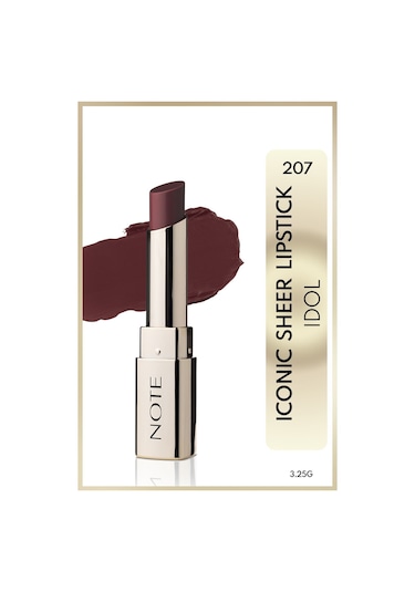 Note Cosmetique Iconic Sheer Lipstick Nemlendirici Parlak Ruj 207 Idol - Kahverengi