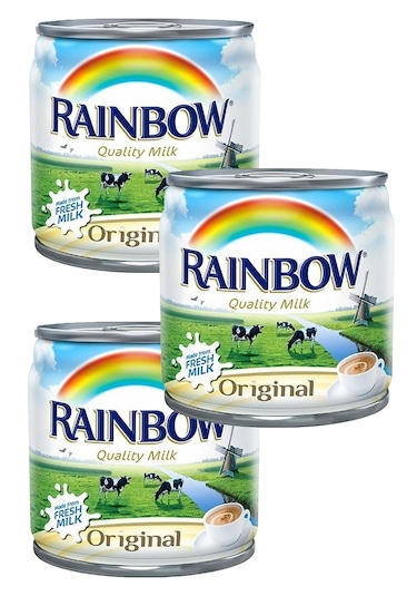 Rainbow Evaporated Milk Quality Milk 170 Gr X3 Adet