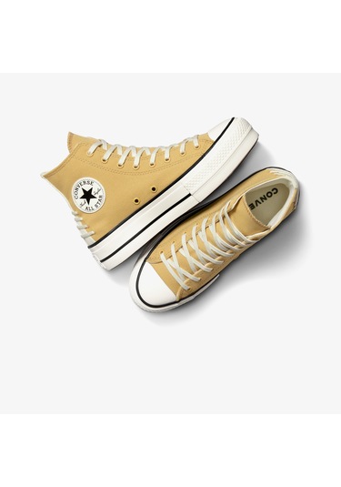 Converse Chuck Taylor All Star Lift Crafted Laces Unisex Beyaz Platform Sneaker A12551c Sarı