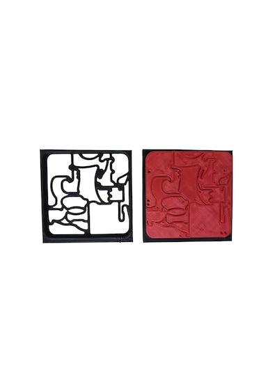 Montessori Kırmızı 3d Hayvan Figürlü Puzzle 18 Parça Zeka Oyunu