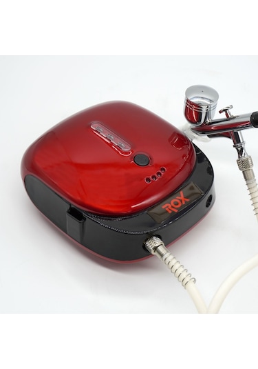 Rox 0066 Akülü Airbrush Kompresör Mini Boya Tabancası  Seti