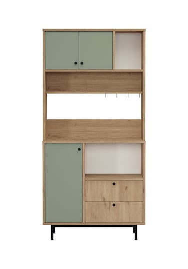 Lounge Kahve Köşesi Çok Amaçlı Dolap Mutfak Dolabı Ihlamur Yeşili