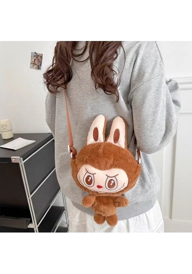 Ebitda Labubu Peluş Kız Çocuk Sevimli Çapraz Mini Turuncu Karikatür Çanta Turuncu