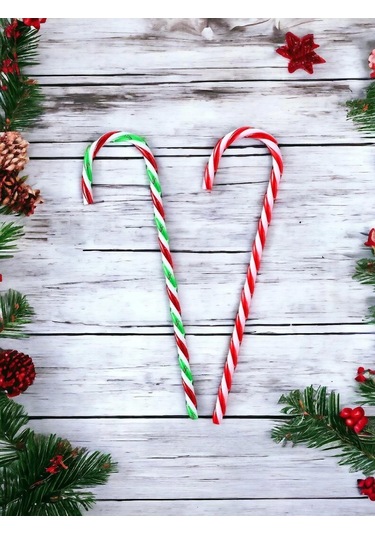 Yılbaşı Ağacı Süsü Baston Şeker Dekoratif Süs 27 Cm 2'li Ağaç Süsü