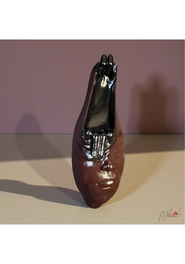 Sessiz Tutuş - Duvar Asılı Soyut Yüz, El Yapımı, Mücadeleyi