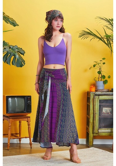 Salaş Asimetrik Etek Mor