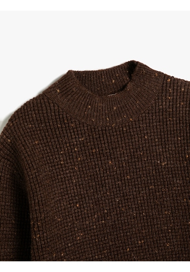 Koton Uzun Kollu Dik Yaka Kazak Kahverengi 5wkb90006ht Kahve