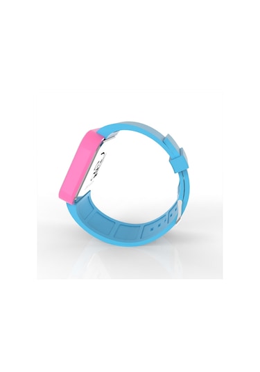 Cool Watch Saat - Pembe Led Kasa - Turkuaz Kayış Unisex
