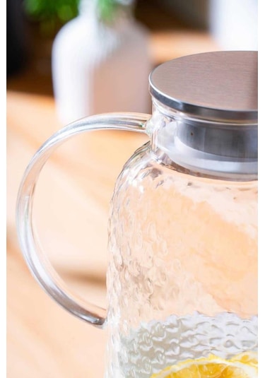 Kapris Balıksırtı Desenli Cam Sürahi 2000 Ml Sa6866