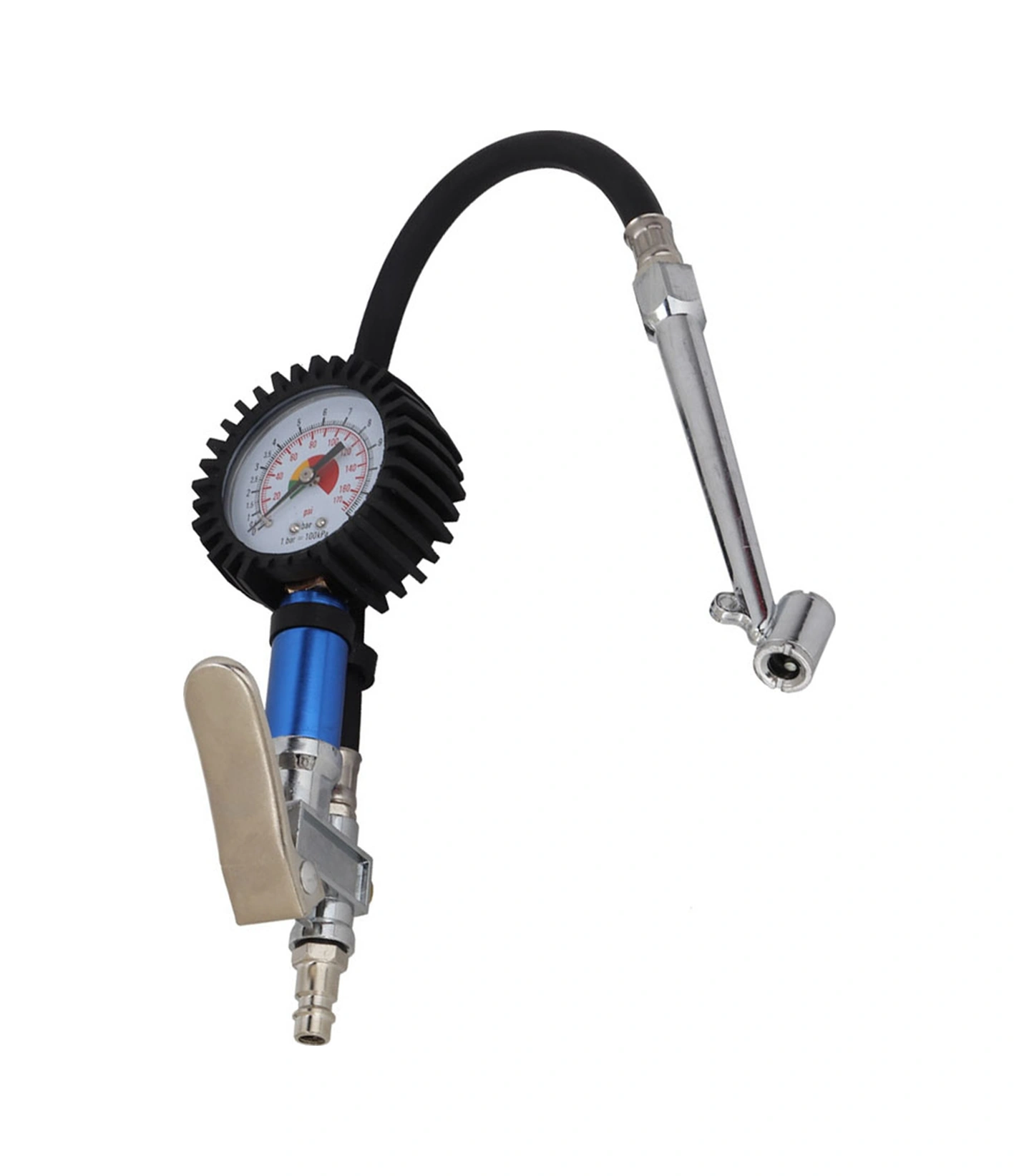 Tenfowee 12 Bar Alüminyum Lastik Basınç Test Cihazı, 55mm Çaplı Çift Okuma Gösterge, Otomatik Kapanan Bakır Uçlu, Basit Kullanım