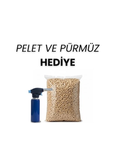 Kamp Ayısı Mini Roket Camlı Pelet Sobası, Pürmüz Ve Pelet Hediyeli