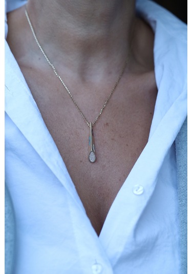 14 Ayar Altın Cetaş Fortuna Nazarlık Detaylı Taşlı Kolye Kly23834 Sarı Altın