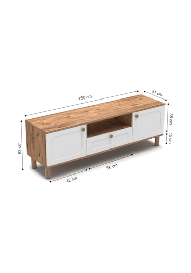 Bohem Tv Ünitesi 150 Cm Mdf Kapak Beyaz
