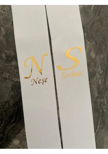 Gelin Damat Isimli Tören Takı Kurdelesi 2 Adet B-48