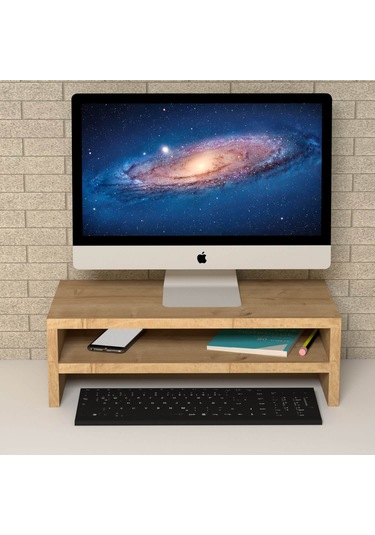 Emkawood Beliz Monitör Yükseltici Laptop Sehpası Safir