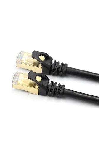 Pazly Cat7 Rj45 Ethernet Kablo, 10gbps Hızlı Veri Aktarımı, 600mhz Bant Genişliği, 26awg Saf Bakır, Çift Koruma, Siyah, 2m Uzunluk